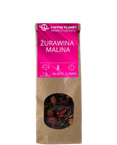 HERBATA LIŚCIASTA ŻURAWINA MALINA 50g HERBATA LIŚCIASTA ŻURAWINA MALINA 50g