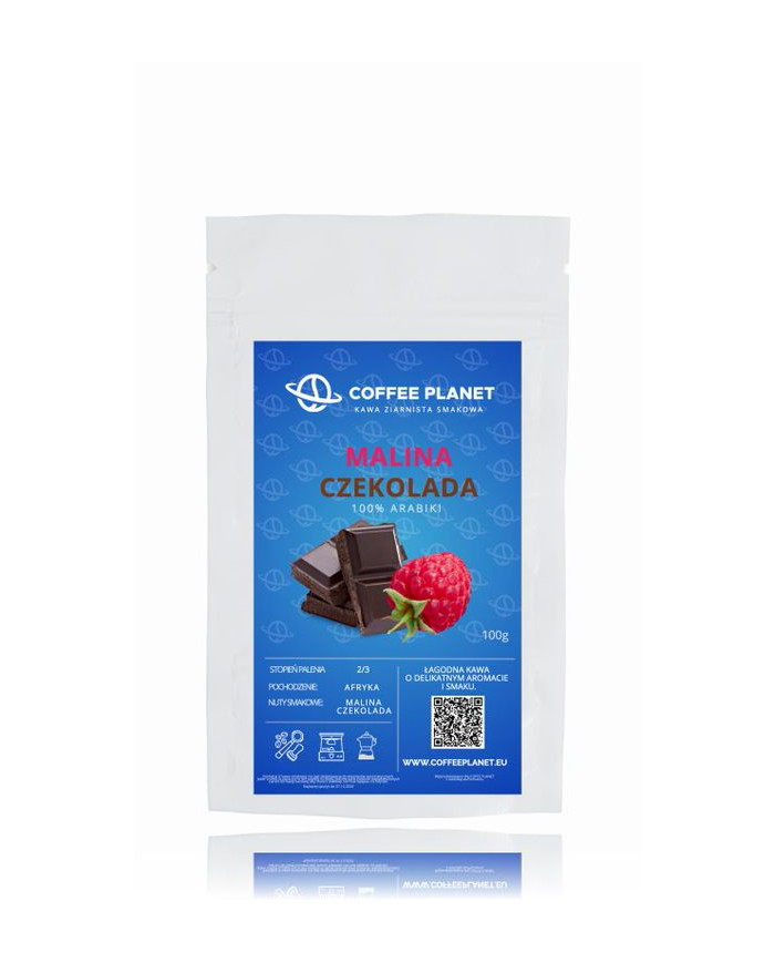 KAWA SMAKOWA ZIARNISTA 100g MALINA W CZEKOLADZIE