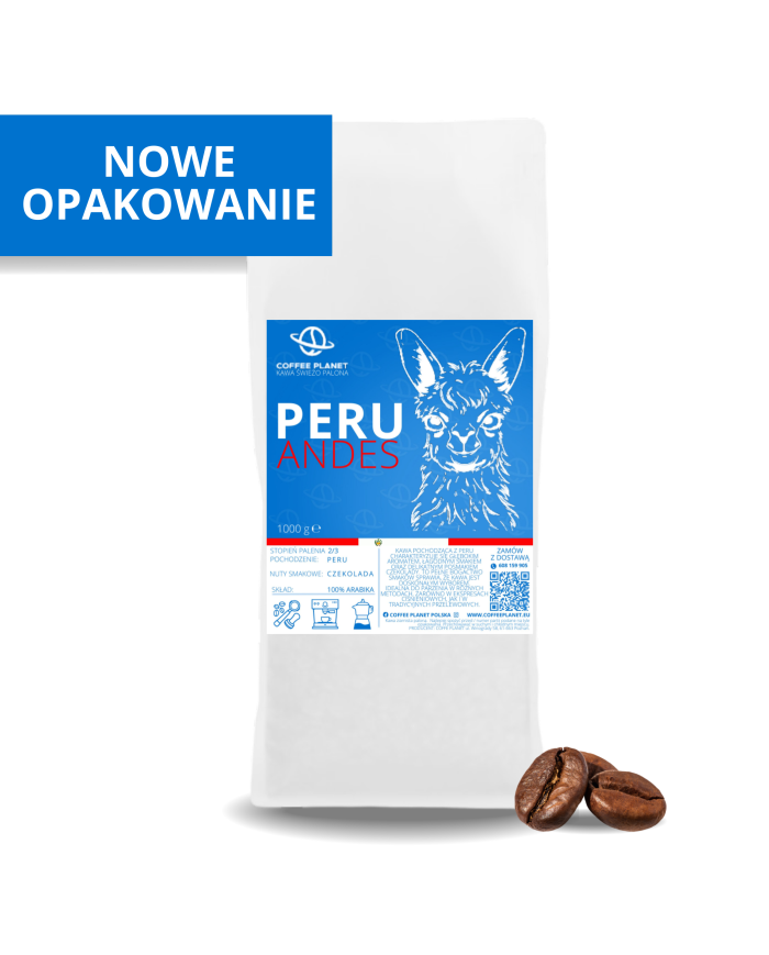 KAWA ŚWIEŻO PALONA PERU 1KG 100% ARABIKI