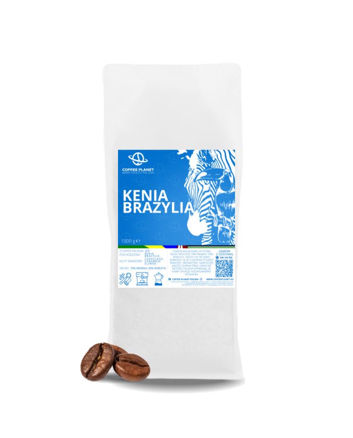 KAWA ŚWIEŻO PALONA KENIA/BRAZYLIA 1KG