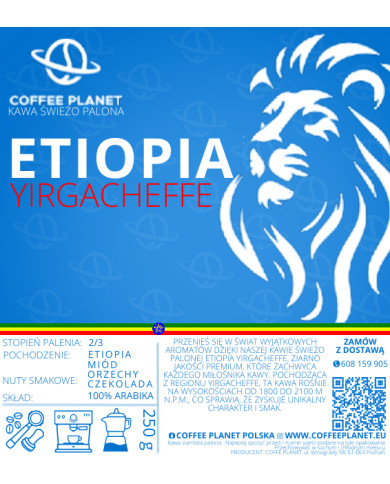 KAWA ŚWIEŻO PALONA ETIOPIA YIRGACHEFFE 250g KAWA ŚWIEŻO PALONA ETIOPIA YIRGACHEFFE 250g