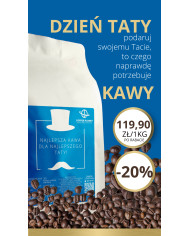 KAWA ŚWIEŻO PALONA 1KG NA DZIEŃ TATY 100% ARABIKI