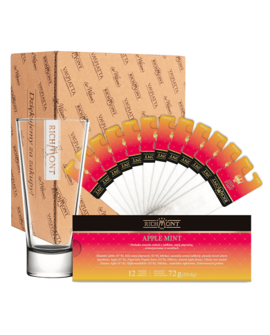 Zestaw Herbata Richmont Apple Mint 12 Saszetek + Szklanka Richmont Ice Zestaw Herbata Richmont Apple Mint 12 Saszetek + Szklanka Richmont Ice