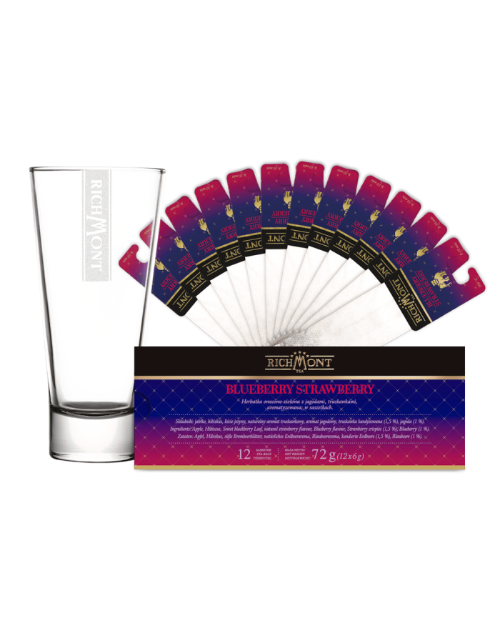 Zestaw Richmont Blueberry Strawberry 12 Saszetek + Szklanka Richmont Ice