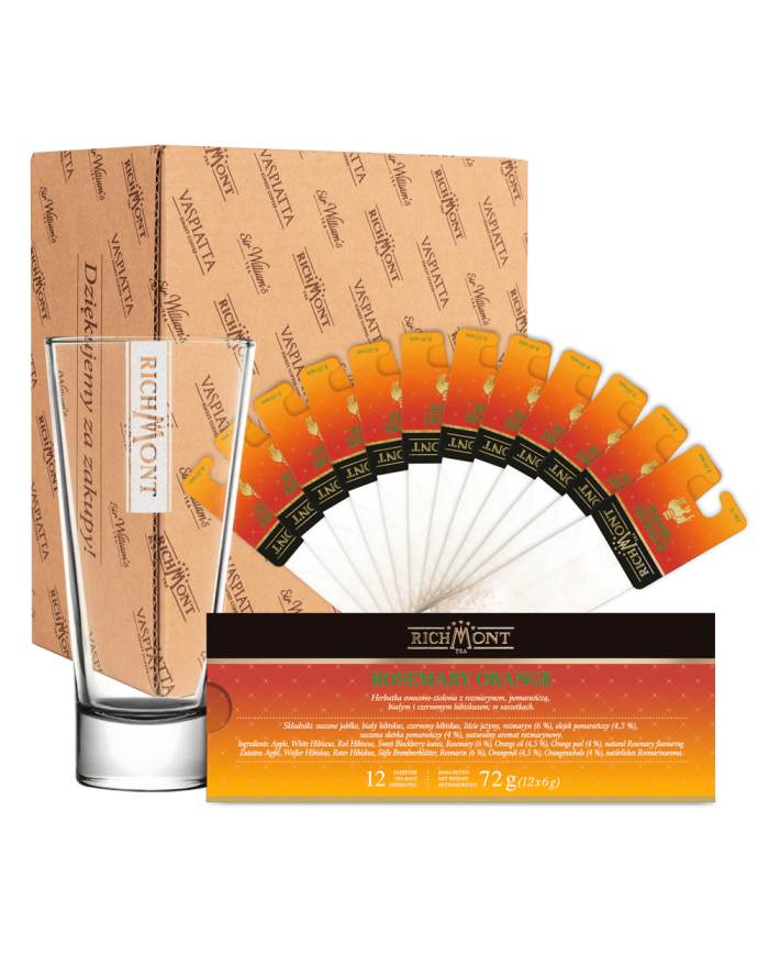 Zestaw Herbata Richmont Rosemary Orange 12 Saszetek + Szklanka Richmont Ice