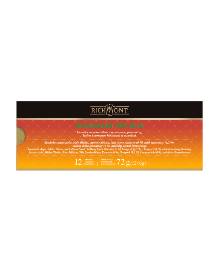 Zestaw Herbata Richmont Rosemary Orange 12 Saszetek + Szklanka Richmont Ice