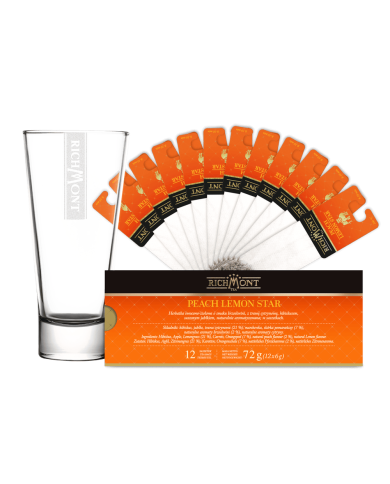 Zestaw Richmont Peach Lemon 12 Saszetek + Szklanka Richmont Ice Zestaw Richmont Peach Lemon 12 Saszetek + Szklanka Richmont Ice