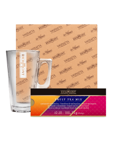 Zestaw Herbat Owocowych Richmont Fruit Mix + Szklanka Richmont Hot Zestaw Herbat Owocowych Richmont Fruit Mix + Szklanka Richmont Hot