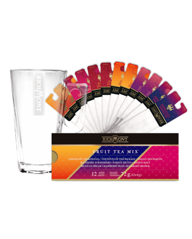 Zestaw Herbat Owocowych Richmont Fruit Mix + Szklanka Richmont Hot Zestaw Herbat Owocowych Richmont Fruit Mix + Szklanka Richmont Hot