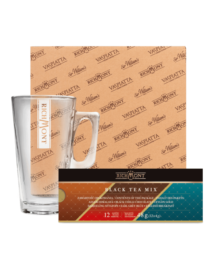 Zestaw Mix Czarnych Herbat Richmont + Szklanka Richmont Hot
