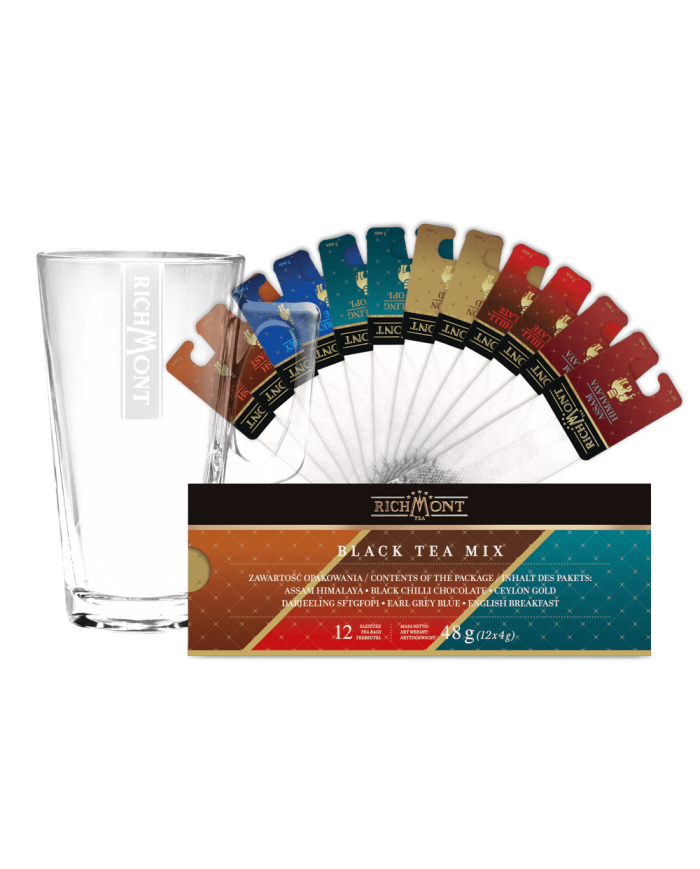 Zestaw Mix Czarnych Herbat Richmont + Szklanka Richmont Hot