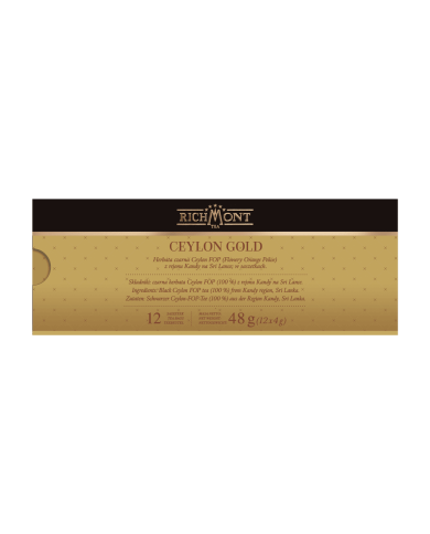 Zestaw Richmont Ceylon Gold 12 Saszetek + Szklanka Richmont Hot Zestaw Richmont Ceylon Gold 12 Saszetek + Szklanka Richmont Hot