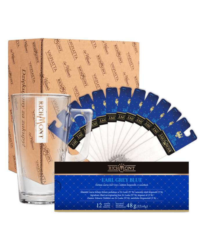 Zestaw Richmont Earl Grey Blue 12 Saszetek + Szklanka Richmont Hot