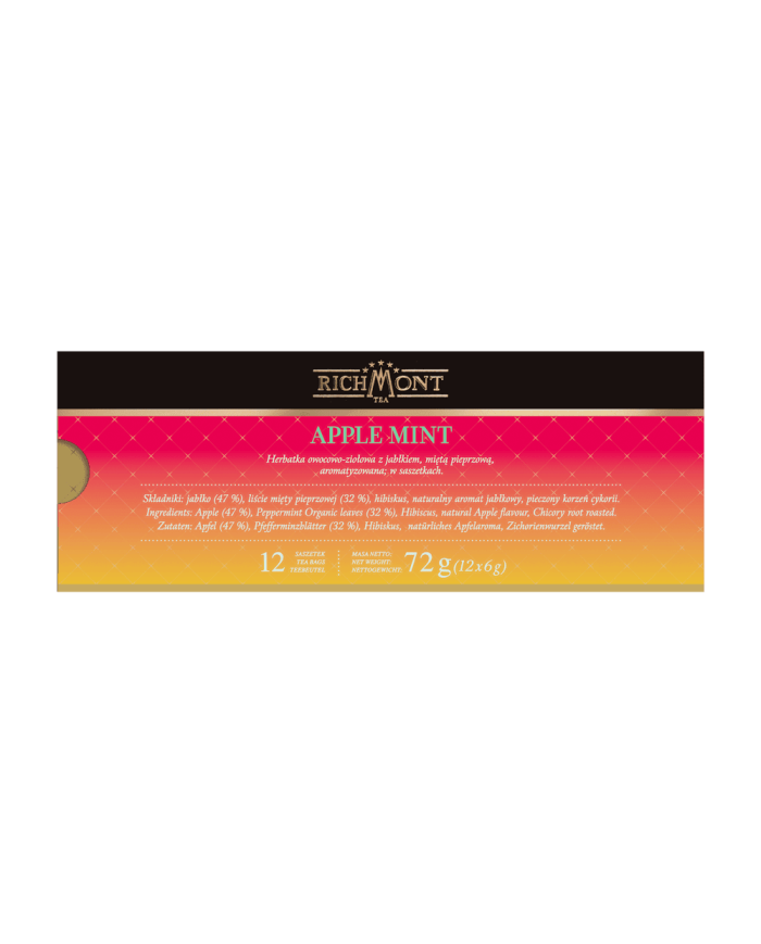 Zestaw Herbata Richmont Apple Mint 12 Saszetek + Szklanka Richmont Hot