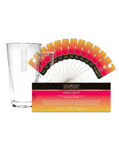 Zestaw Herbata Richmont Apple Mint 12 Saszetek + Szklanka Richmont Hot Zestaw Herbata Richmont Apple Mint 12 Saszetek + Szklanka Richmont Hot