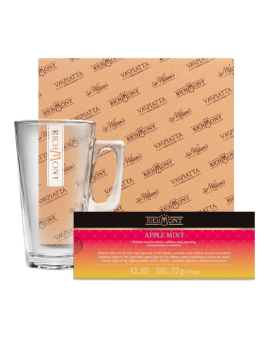 Zestaw Herbata Richmont Apple Mint 12 Saszetek + Szklanka Richmont Hot Zestaw Herbata Richmont Apple Mint 12 Saszetek + Szklanka Richmont Hot
