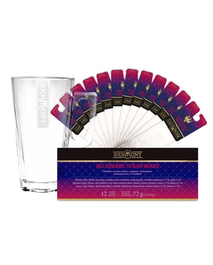Zestaw Richmont Blueberry Strawberry 12 Saszetek + Szklanka Richmont Hot
