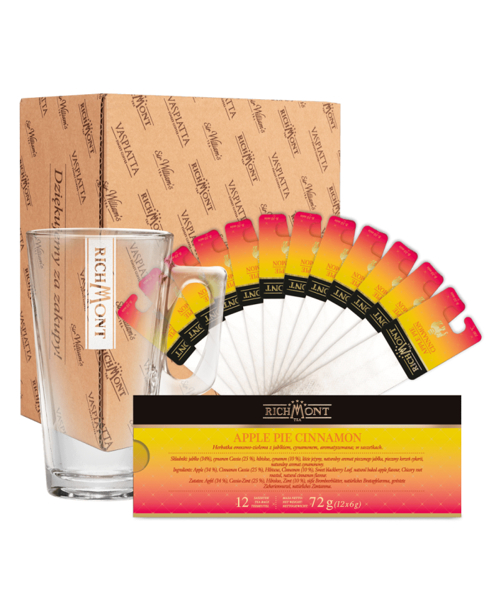 Zestaw Richmont Apple Pie Cinnamon 12 Saszetek + Szklanka Richmont Hot