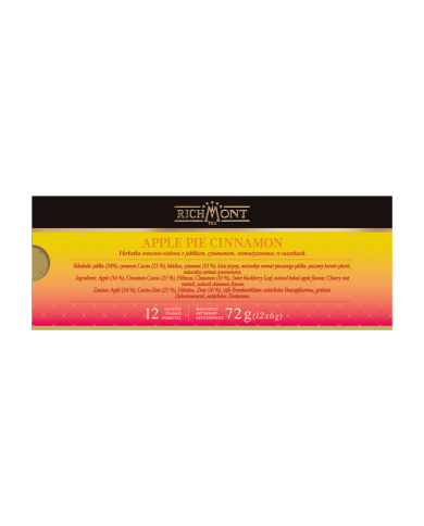 Zestaw Richmont Apple Pie Cinnamon 12 Saszetek + Szklanka Richmont Hot Zestaw Richmont Apple Pie Cinnamon 12 Saszetek + Szklanka Richmont Hot