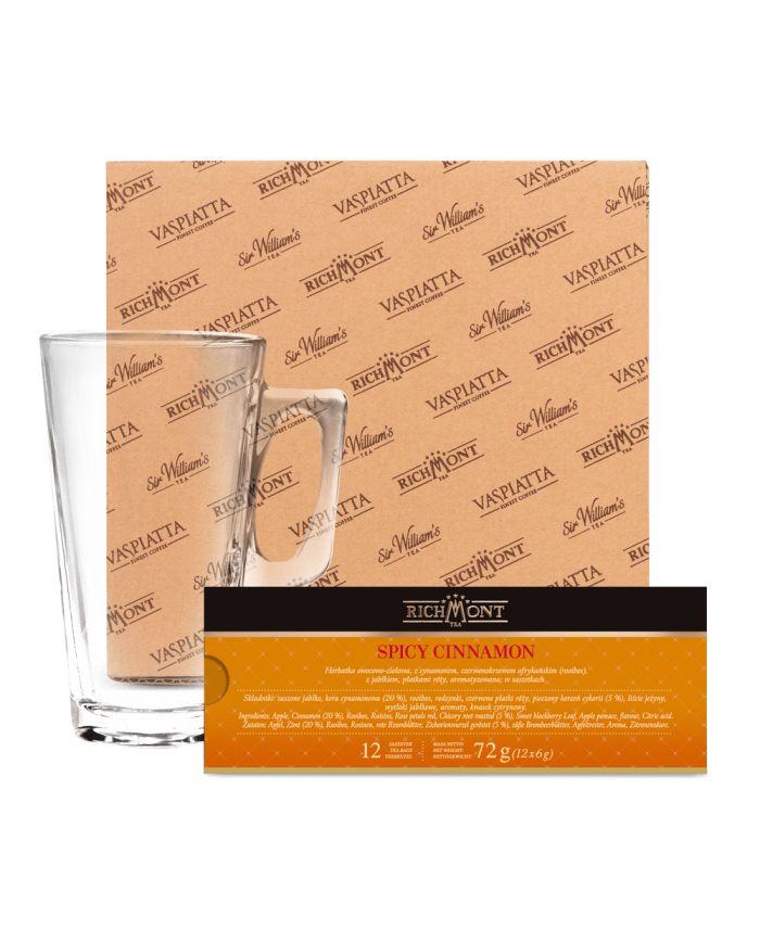 Zestaw Richmont Spicy Cinnamon 12 Saszetek + Szklanka Richmont Hot