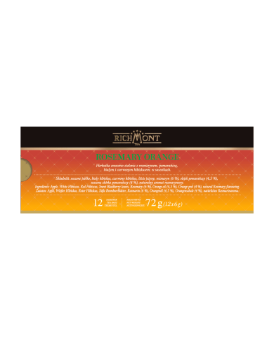 Zestaw Herbata Richmont Rosemary Orange 12 Saszetek + Szklanka Richmont HOT Zestaw Herbata Richmont Rosemary Orange 12 Saszetek + Szklanka Richmont HOT