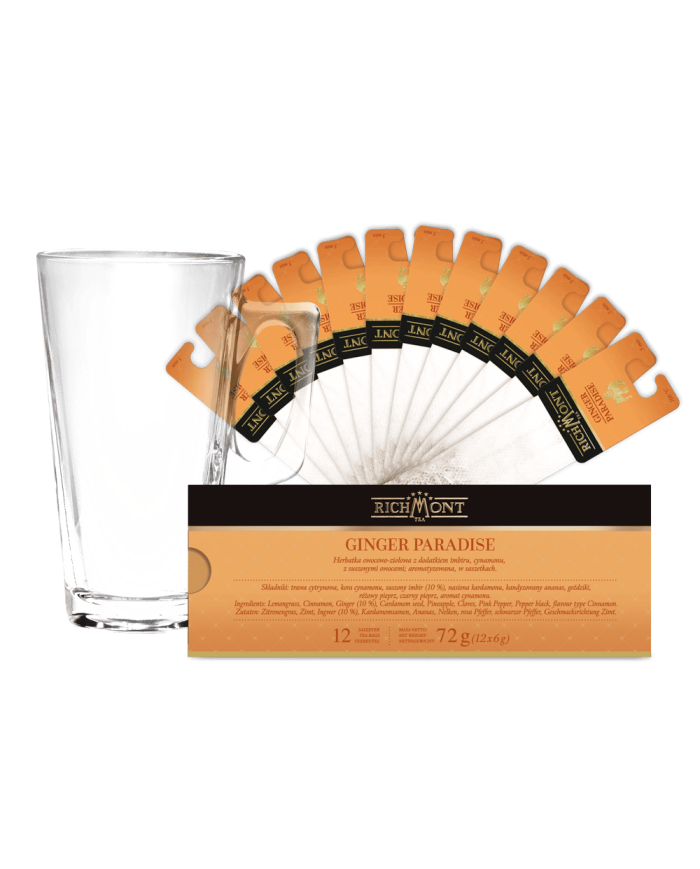 Zestaw Richmont Ginger Paradise 12 Saszetek + Szklanka Richmont Hot