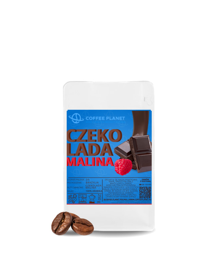 KAWA SMAKOWA ZIARNISTA 250g MALINA W CZEKOLADZIE