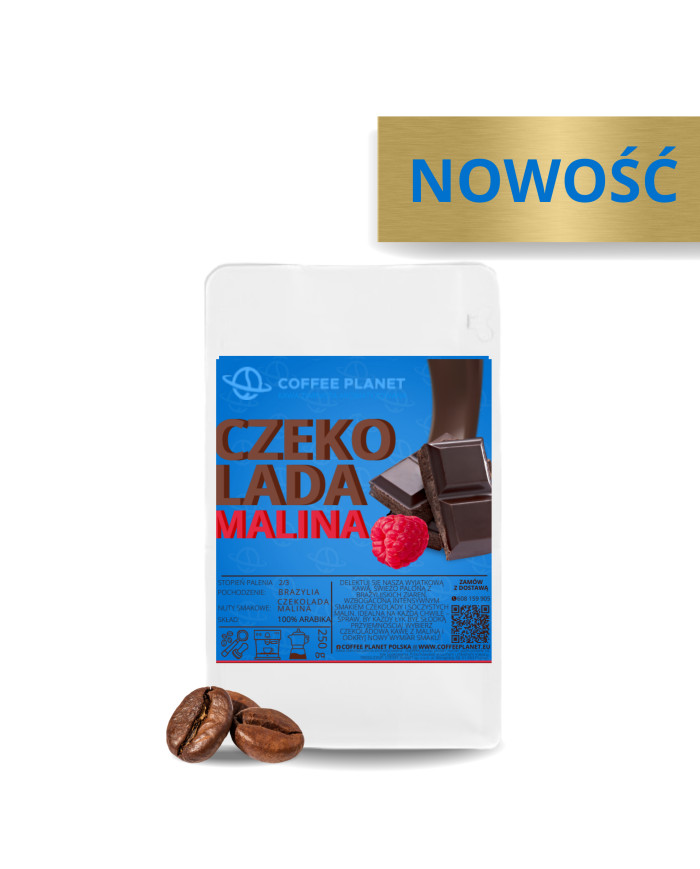 KAWA SMAKOWA ZIARNISTA 250g MALINA W CZEKOLADZIE