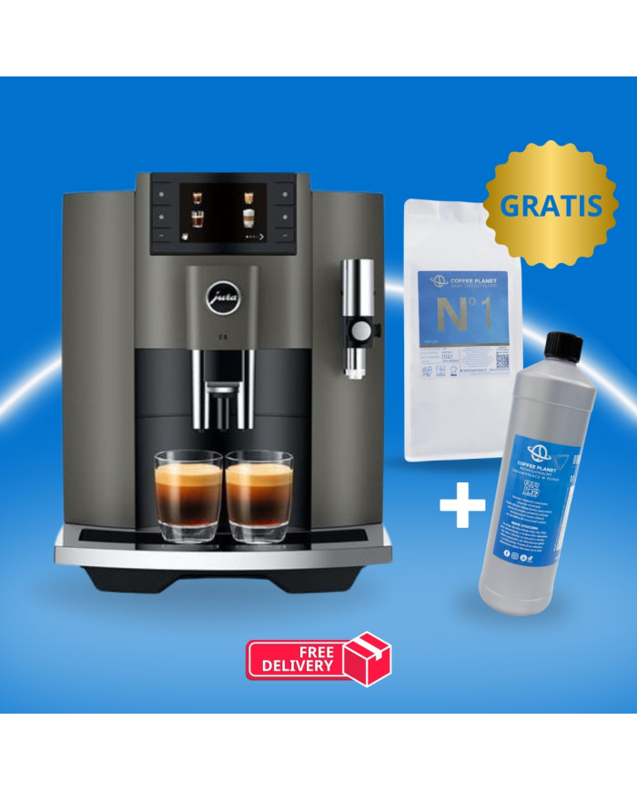 EKSPRES AUTOMATYCZNY JURA E8 DARK INOX (EC) + KAWA + ODKAMIENIACZ