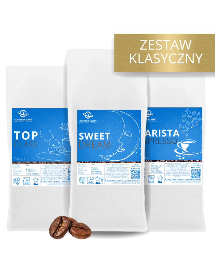 ZESTAW KAW ŚWIEŻO PALONYCH KLASYCZNY  3 x 1kg