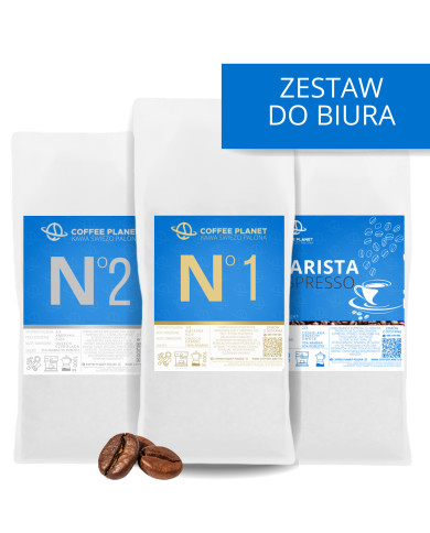 ZESTAW KAW ŚWIEŻO PALONYCH DO BIURA 3 x 1kg ZESTAW KAW ŚWIEŻO PALONYCH DO BIURA 3 x 1kg
