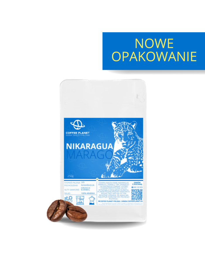 KAWA ZIARNISTA ŚWIEŻO PALONA NIKARAGUA MARAGO 250g