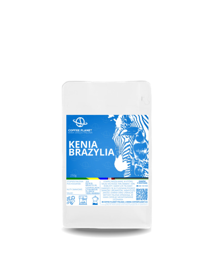 KAWA ŚWIEŻO PALONA KENIA/BRAZYLIA 250g