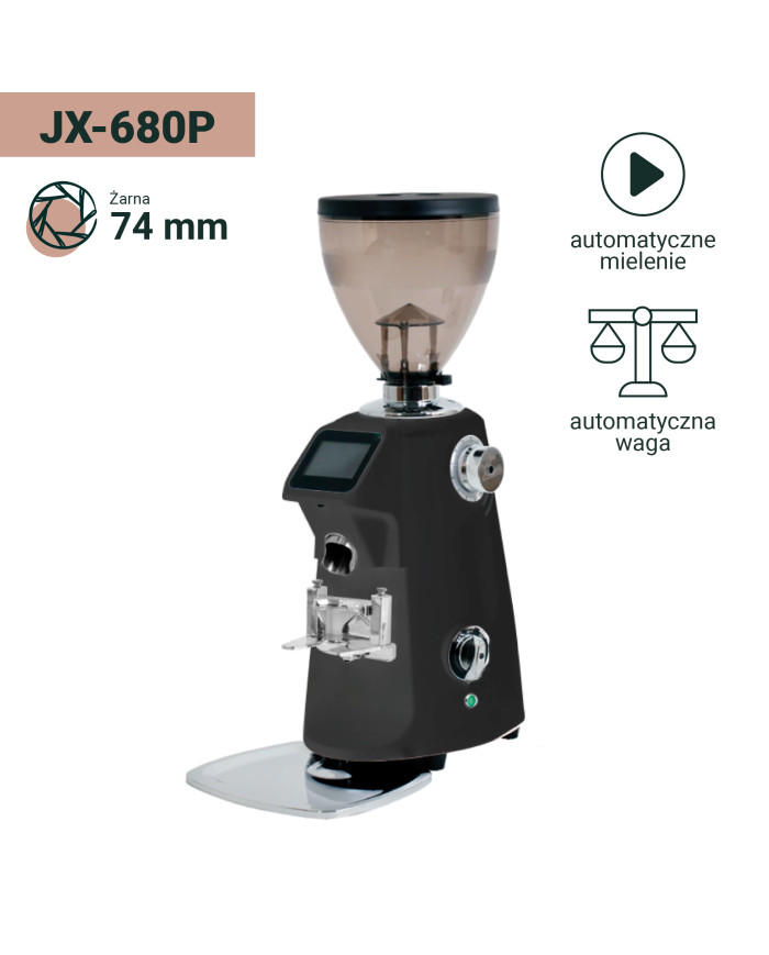 Młynek JX-680P Sandy Matt Black - Automatyczny młynek do kawy z wagą - Coffee Format